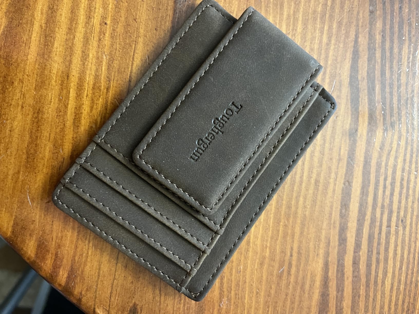 Toughergun Slim Wallet for Men RFID Blocking Money Clip, Minimalist Front Pocket Credit Card Holder, Magnetic Thin Mens Wallets with ID Window customer photo 1