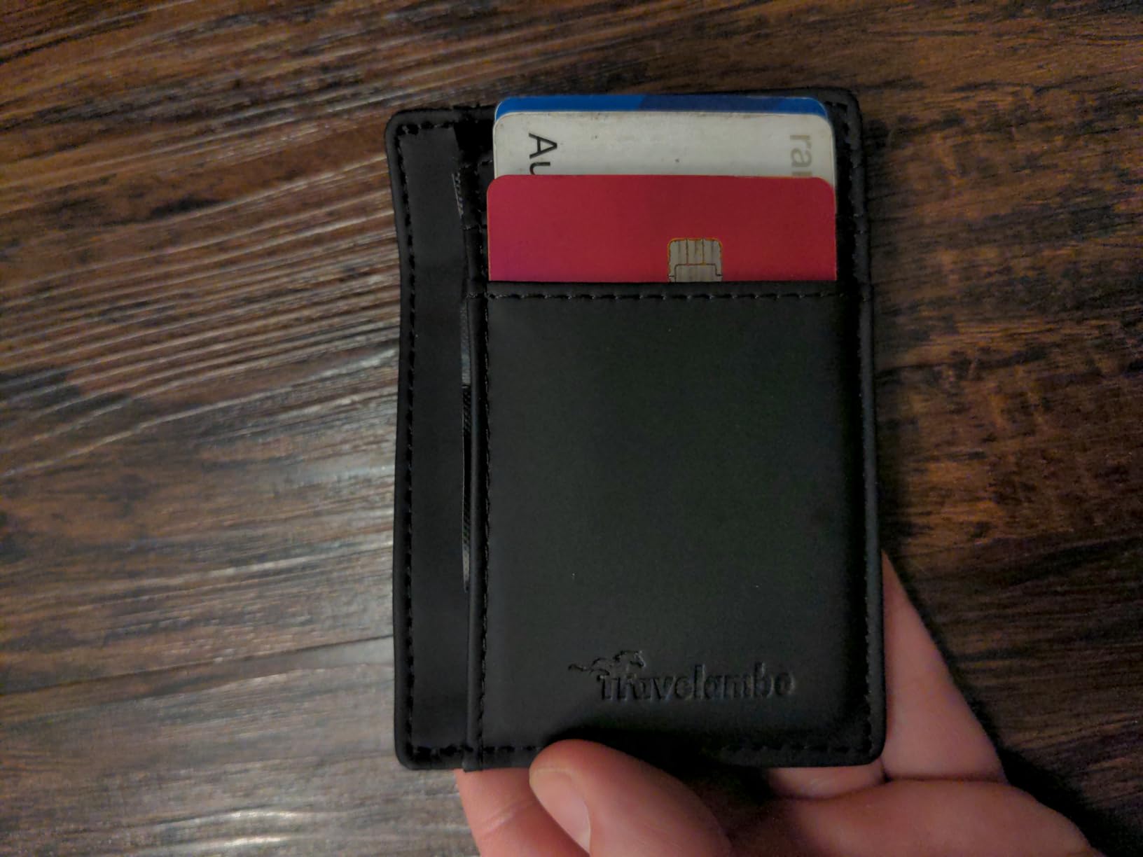 Travelambo Slim Wallet Front Pocket Minimalist Leather RFID Blocking Medium Size customer photo 2