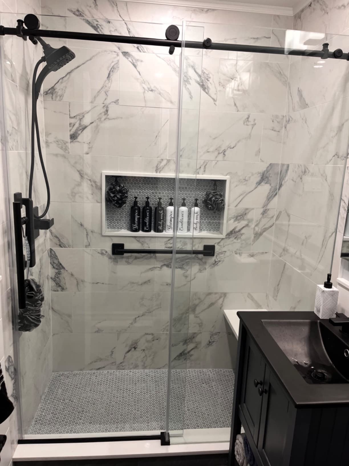 WOODBRIDGE Frameless Sliding Shower, 56