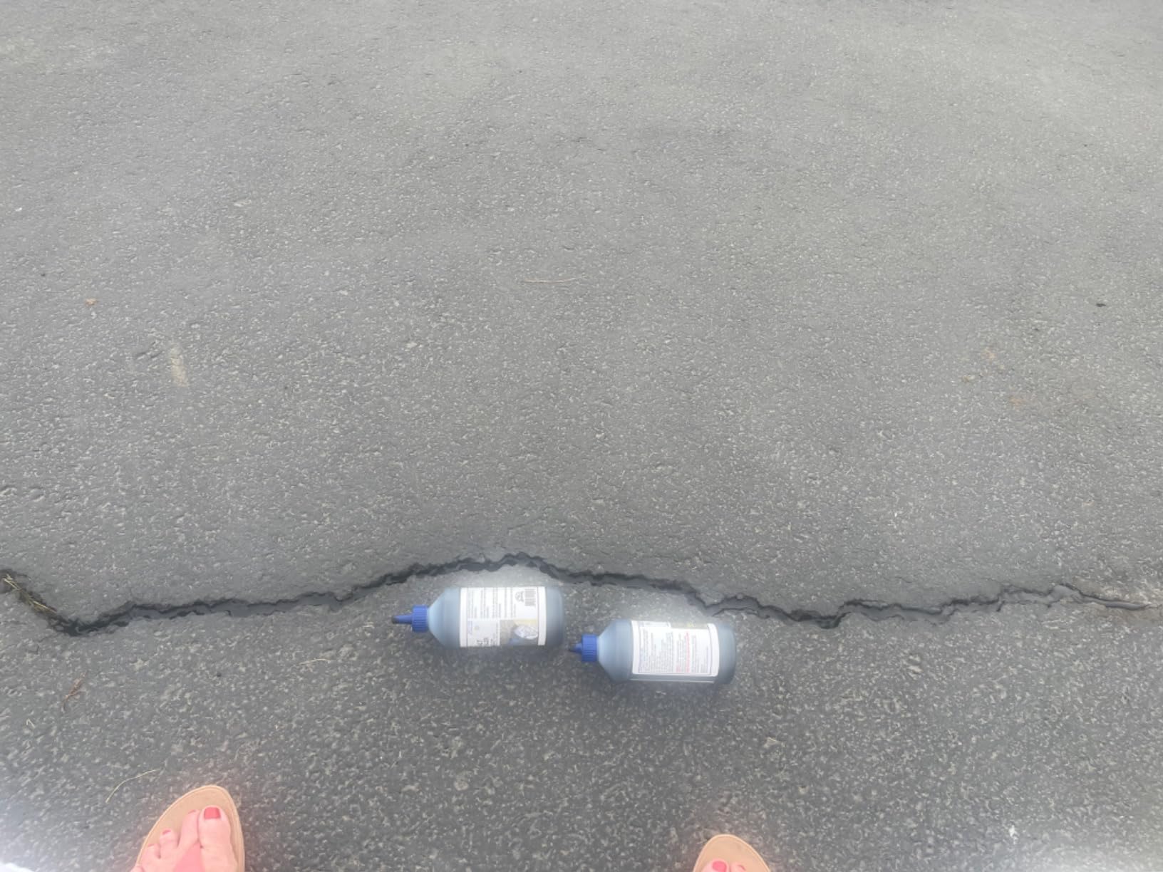 Bluestar Flexible Asphalt Crack Filler, DIY - No Special Tools Needed, Fill Cracks in Asphalt Driveways and Parking Lots. 16 fl. oz. Bottle. customer photo 1