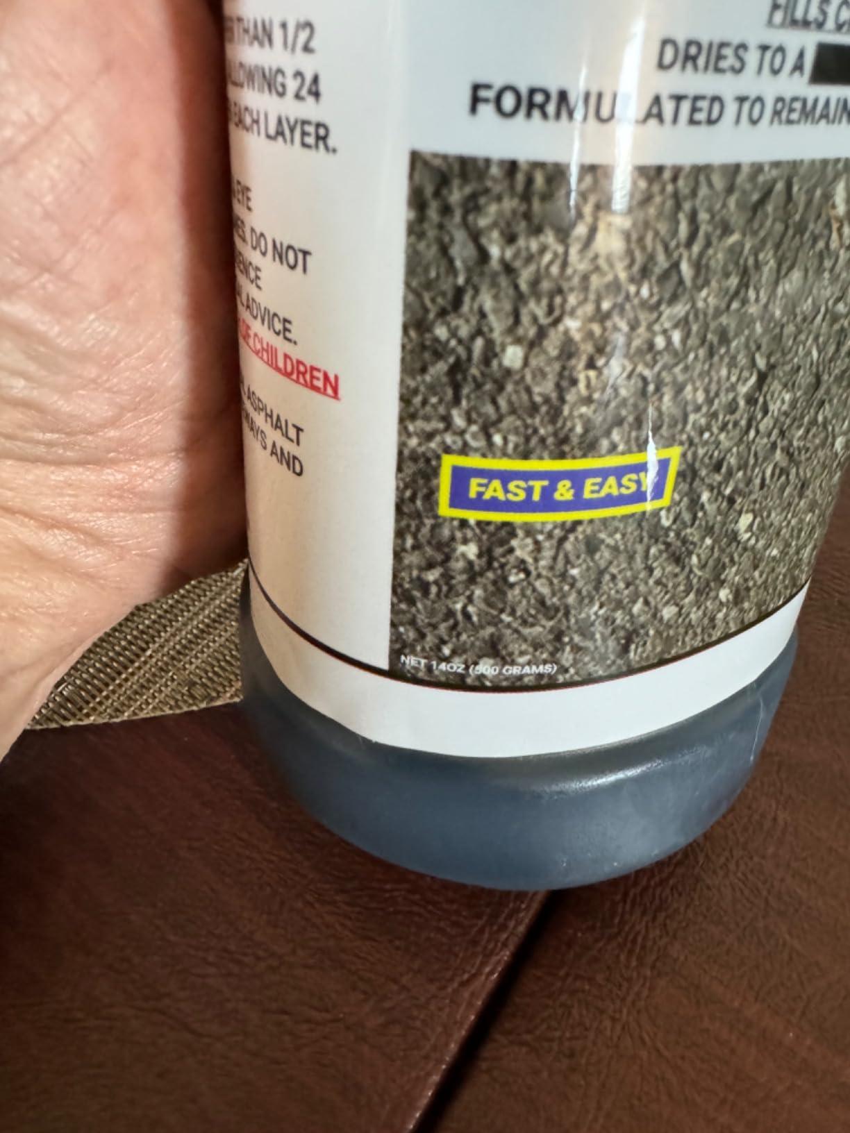 Bluestar Flexible Asphalt Crack Filler, DIY - No Special Tools Needed, Fill Cracks in Asphalt Driveways and Parking Lots. 16 fl. oz. Bottle. customer photo 2