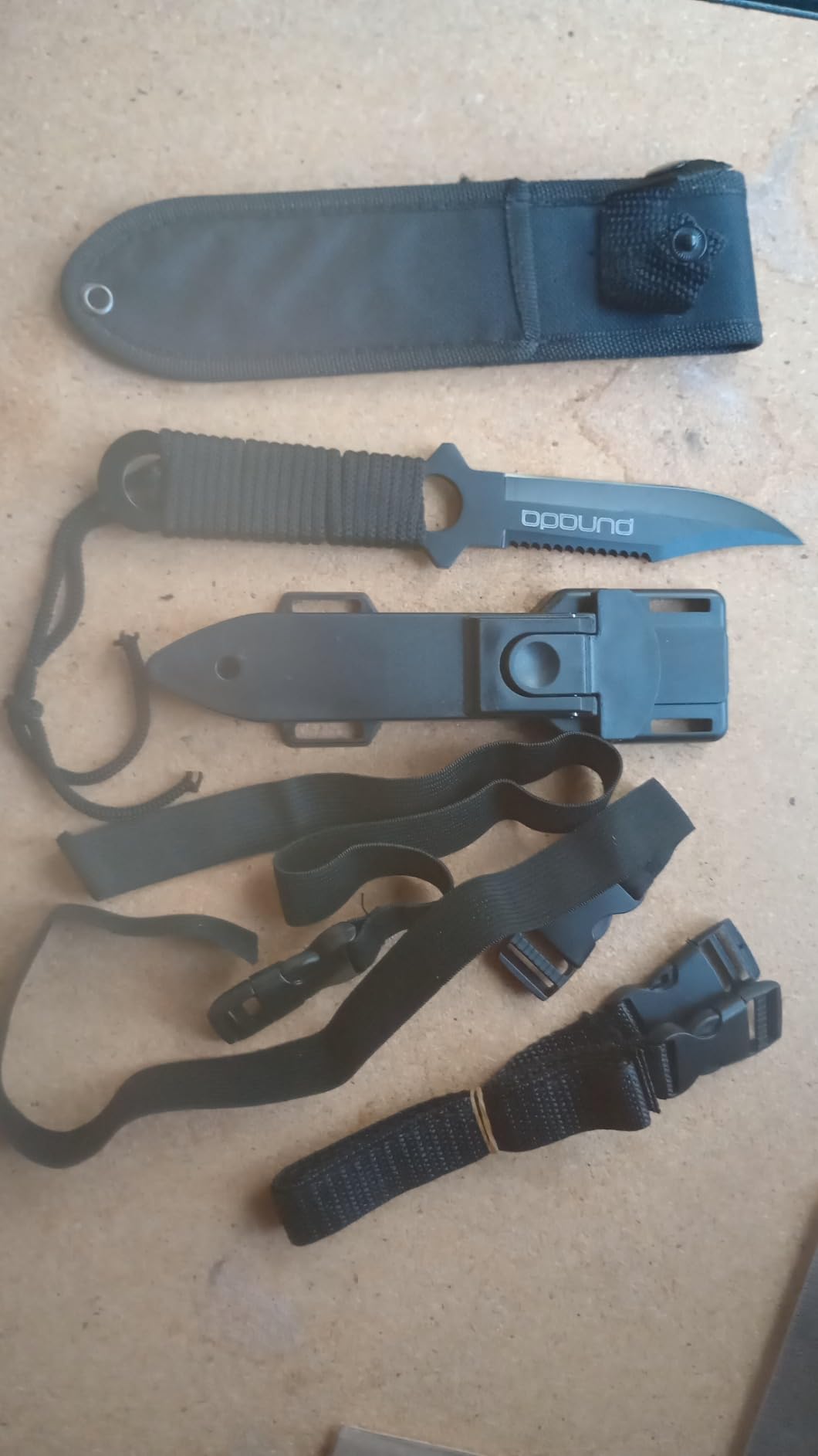 Dive Knife - Scuba Diving Knife with holster, 2 Types Sheath 2 Pairs Thigh Leg Straps, Black Premium Divers Knives Shears for Outdoor Spearfishing, Snorkeling customer photo 1