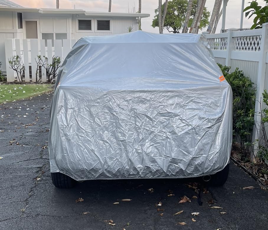 Kayme Sedan Car Cover See Vehicle Size Chart for Accurate Fit, Size A4 | 100% Waterproof All Weather Heavy Duty. Protects Against Sun, Rain, Snow, Dust. Soft Cotton. Driver Door Zipper, Storage Bag customer photo 2