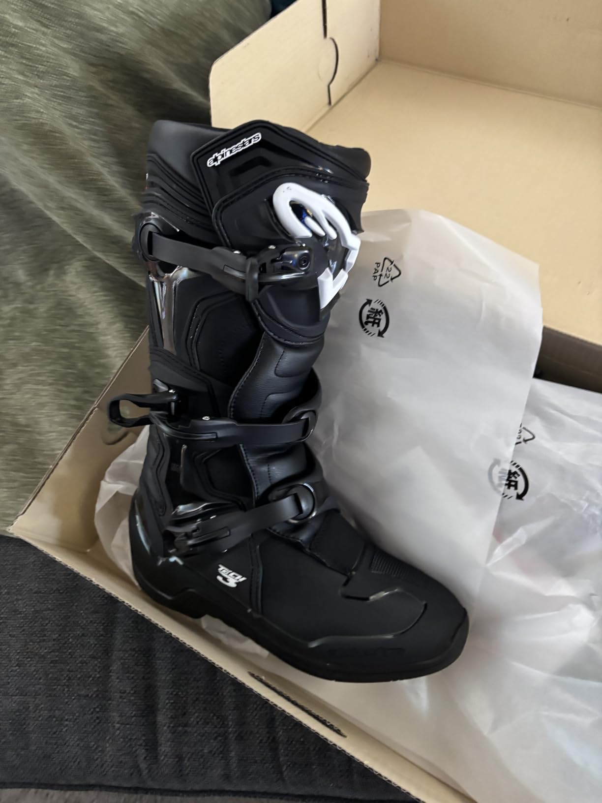 Alpinestars Mens Tech 3 Boots Black Sz 10, Black, 10 US customer photo 2