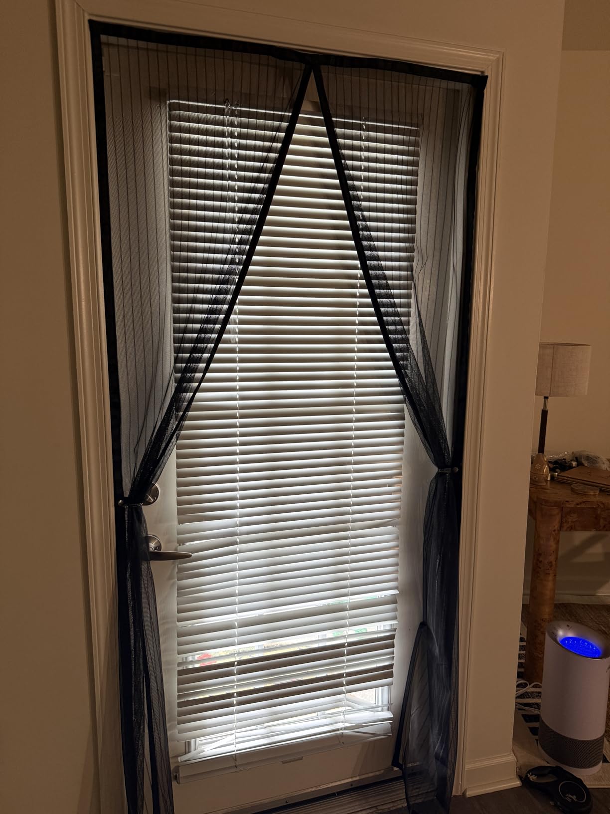 AUGO Magnetic Screen Door - Self Sealing, Heavy Duty, Hands Free Mesh Partition Keeps Bugs Out - Pet and Kid Friendly - Patent Pending Keep Open Feature - 38 Inch x 83 Inch customer photo 2