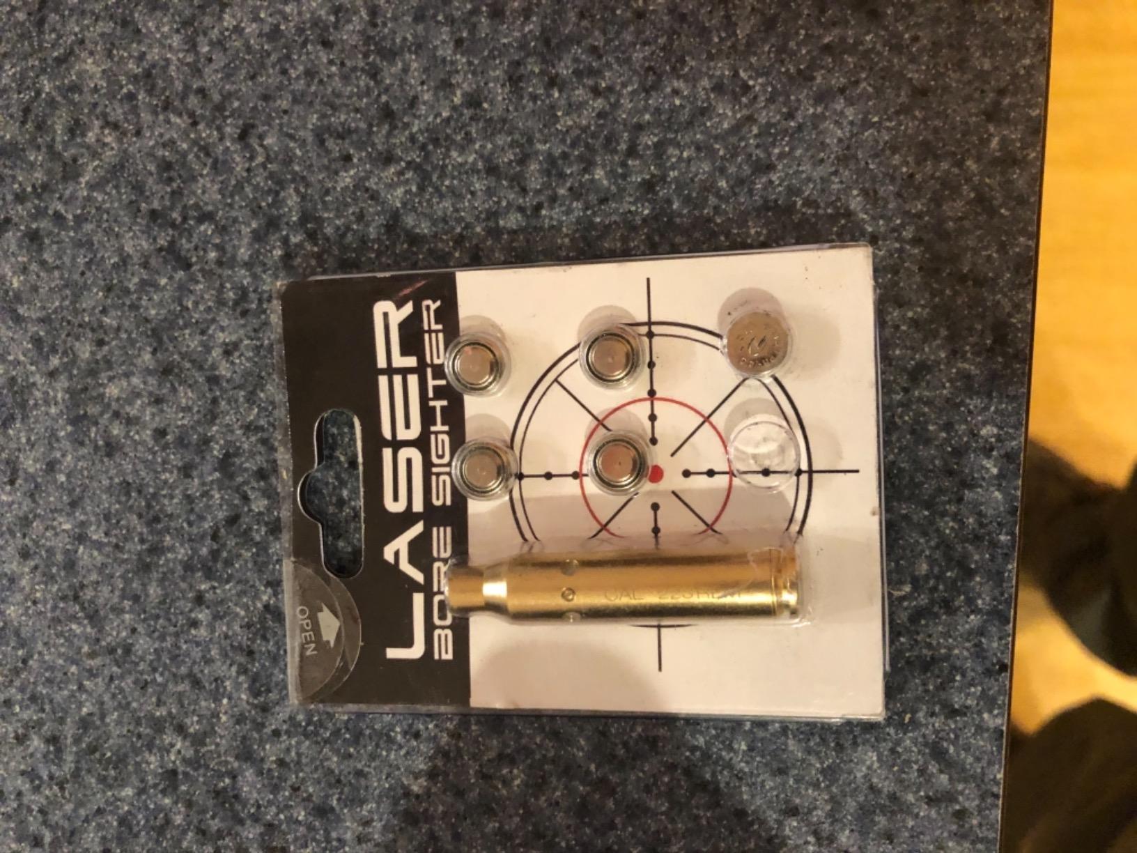 CVLIFE Bore Sight Laser 223 5.56mm/9mm/.243.308/12Gauge/7.62x39mm/.45acp Red Laser Bore Sighter with Batteries customer photo 2