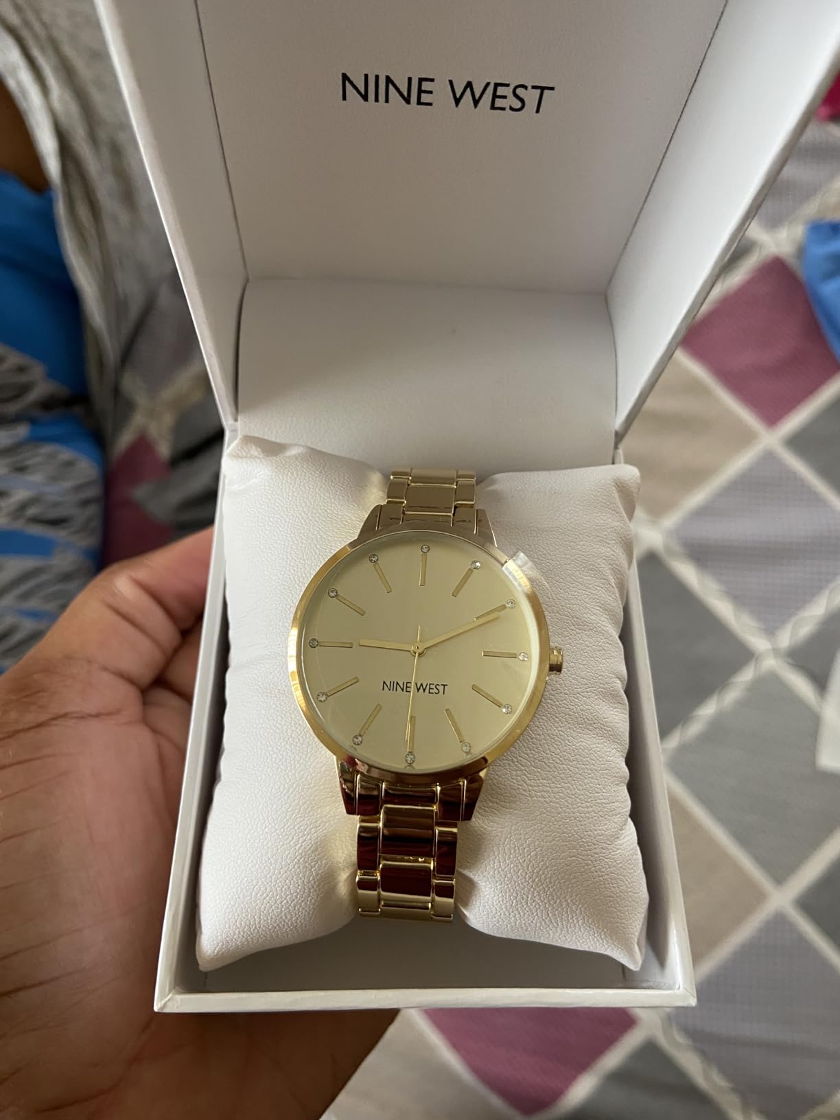 Nine West Women's Crystal Accented Bracelet Watch customer photo 1