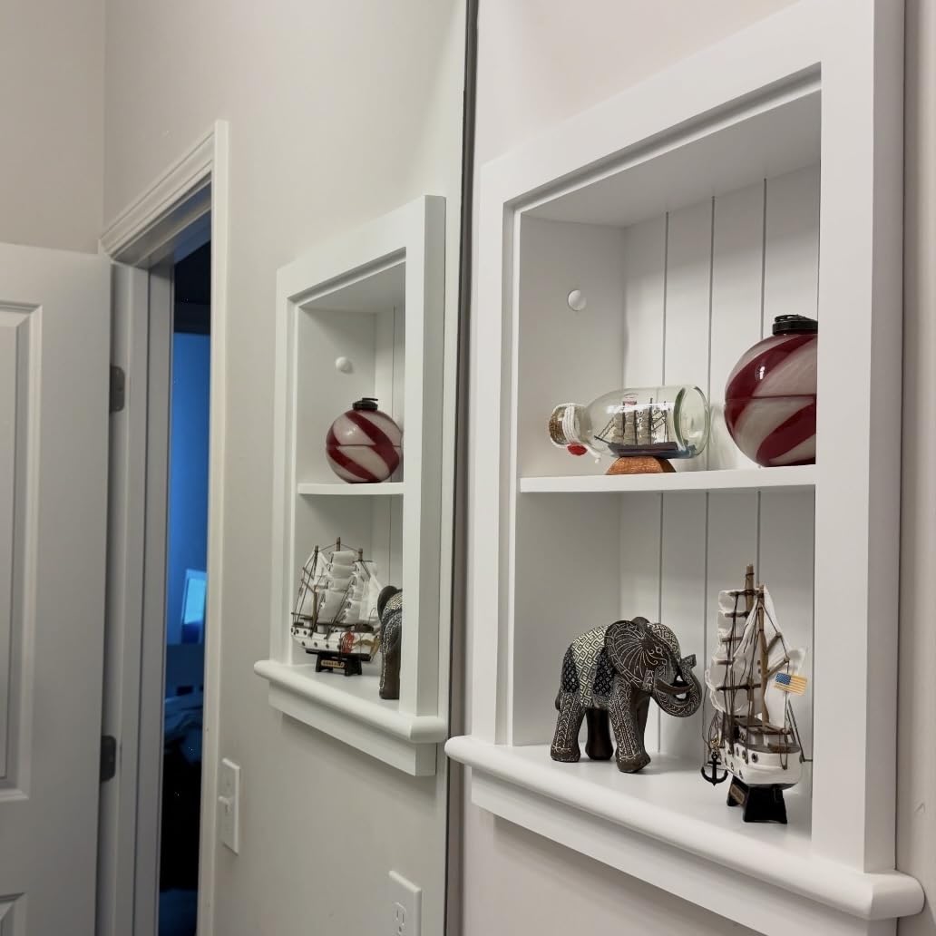 14x24 Aiden Recessed Wall Niche Medicine Cabinet Replacement, in The Wall Bathroom Cabinet Insert Shelf/Shelves, Made in North America, Real Wood, NO MDF, Beadboard, White customer photo 2