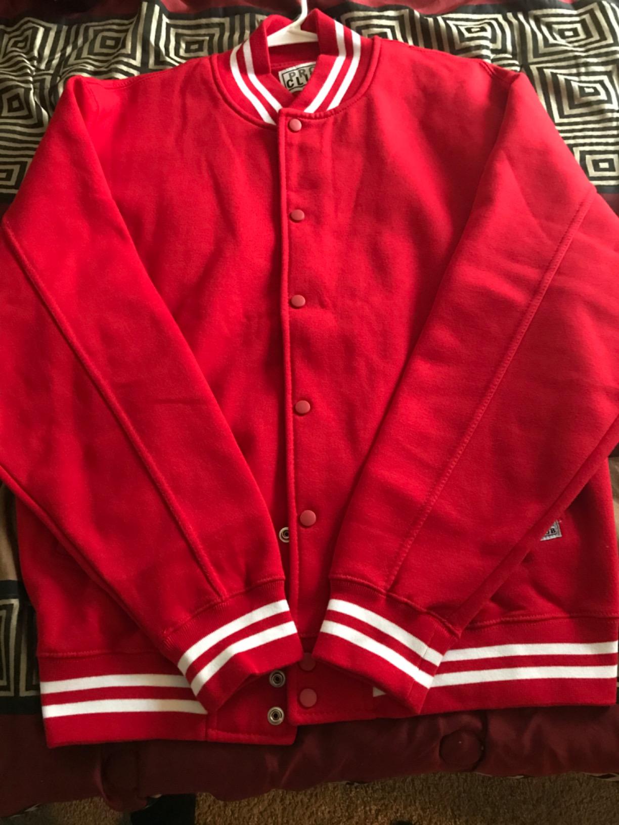Pro Club Men's Varsity Fleece Baseball Jacket customer photo 2