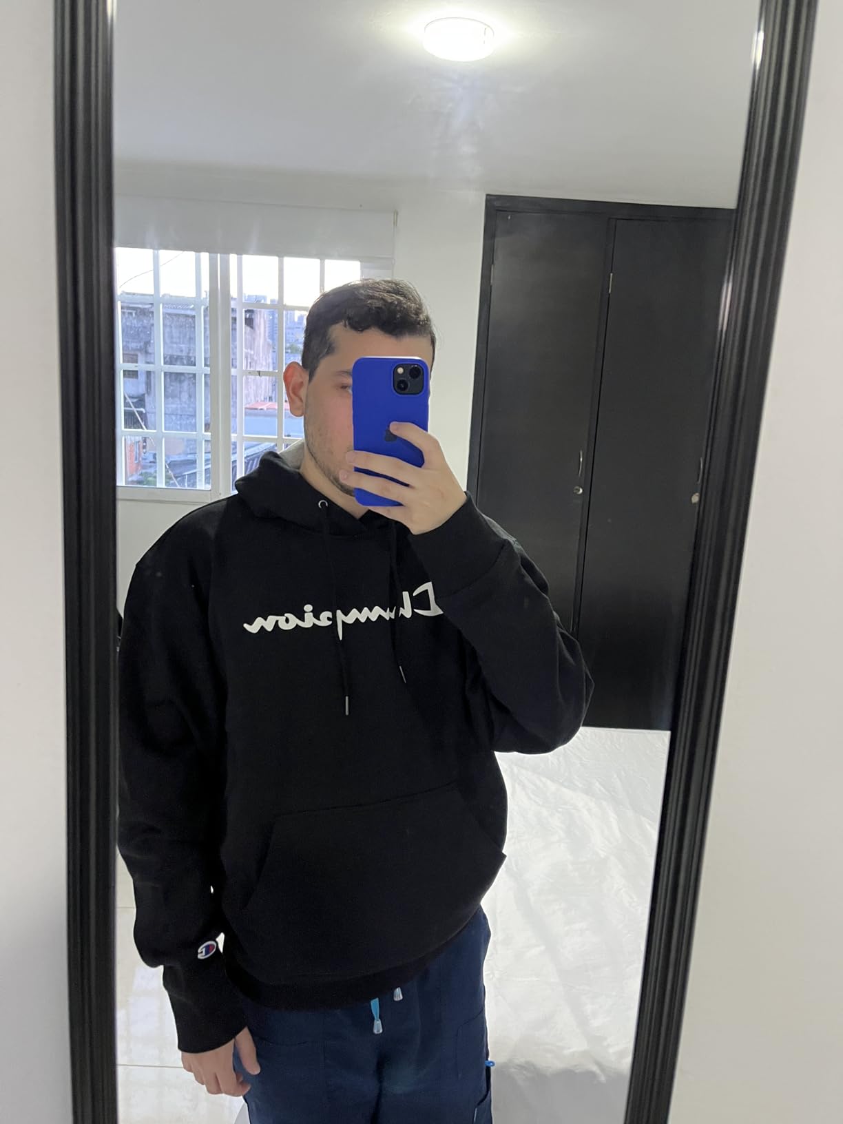 Champion Men's Pullover Graphic Fleece Hoodie, Standard Fit, Midweight Fleece, Classic Script Logo customer photo 1