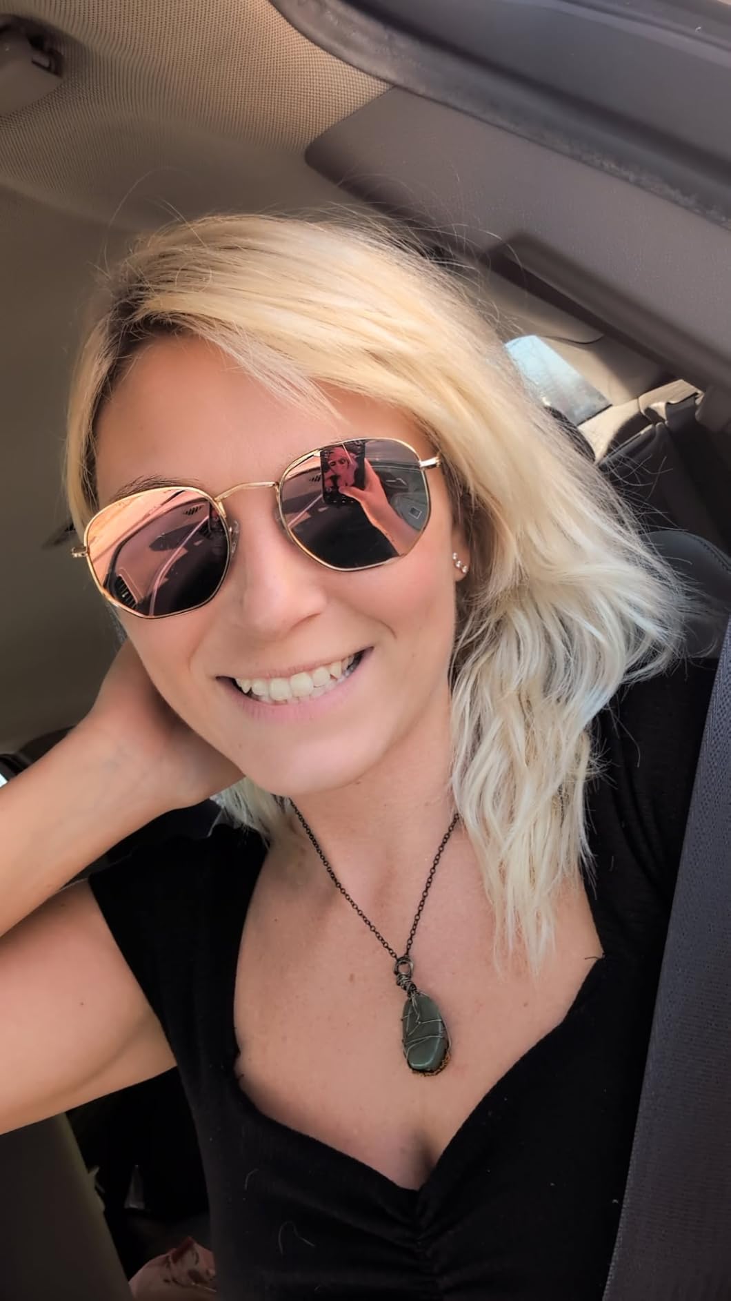 SOJOS Square Polarized Sunglasses Women Men Hexagonal Polygon SJ1072,Small customer photo 2