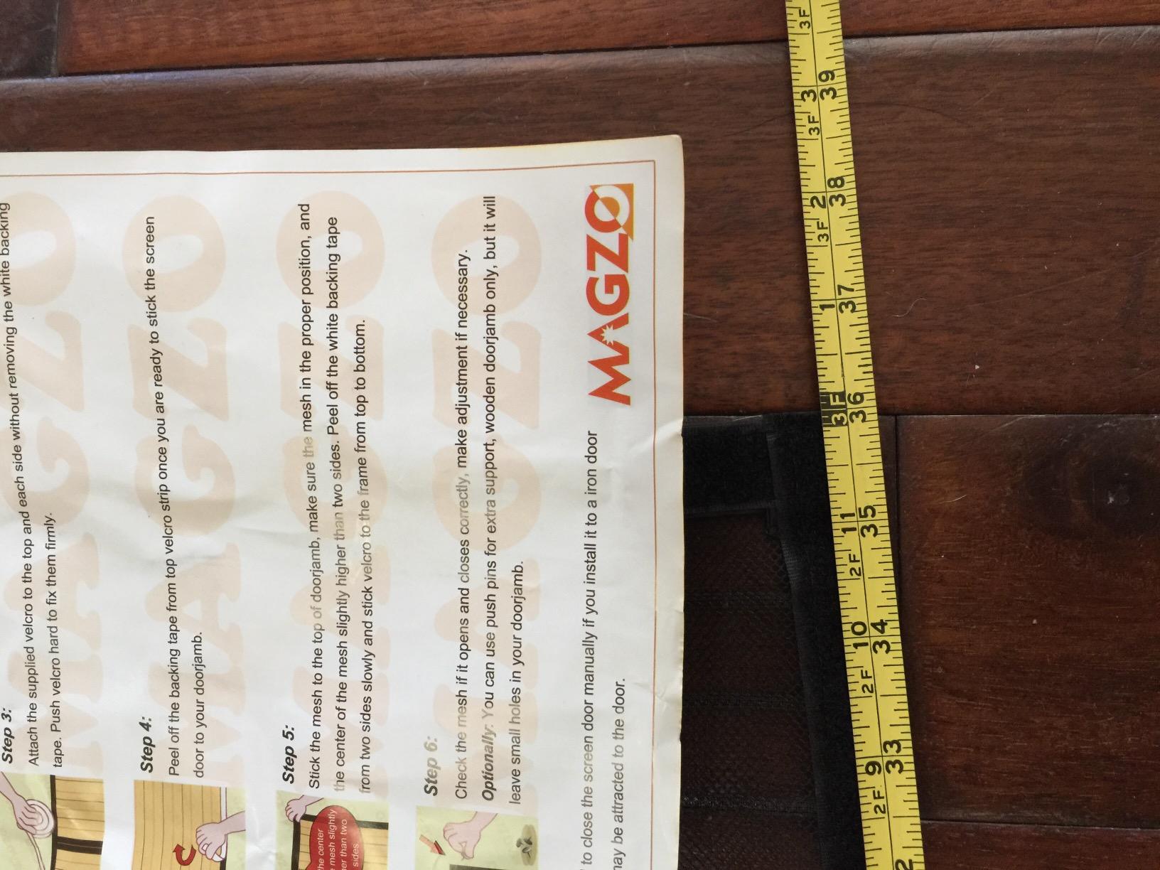 MAGZO Magnetic Screen Door Fits Door Size 36