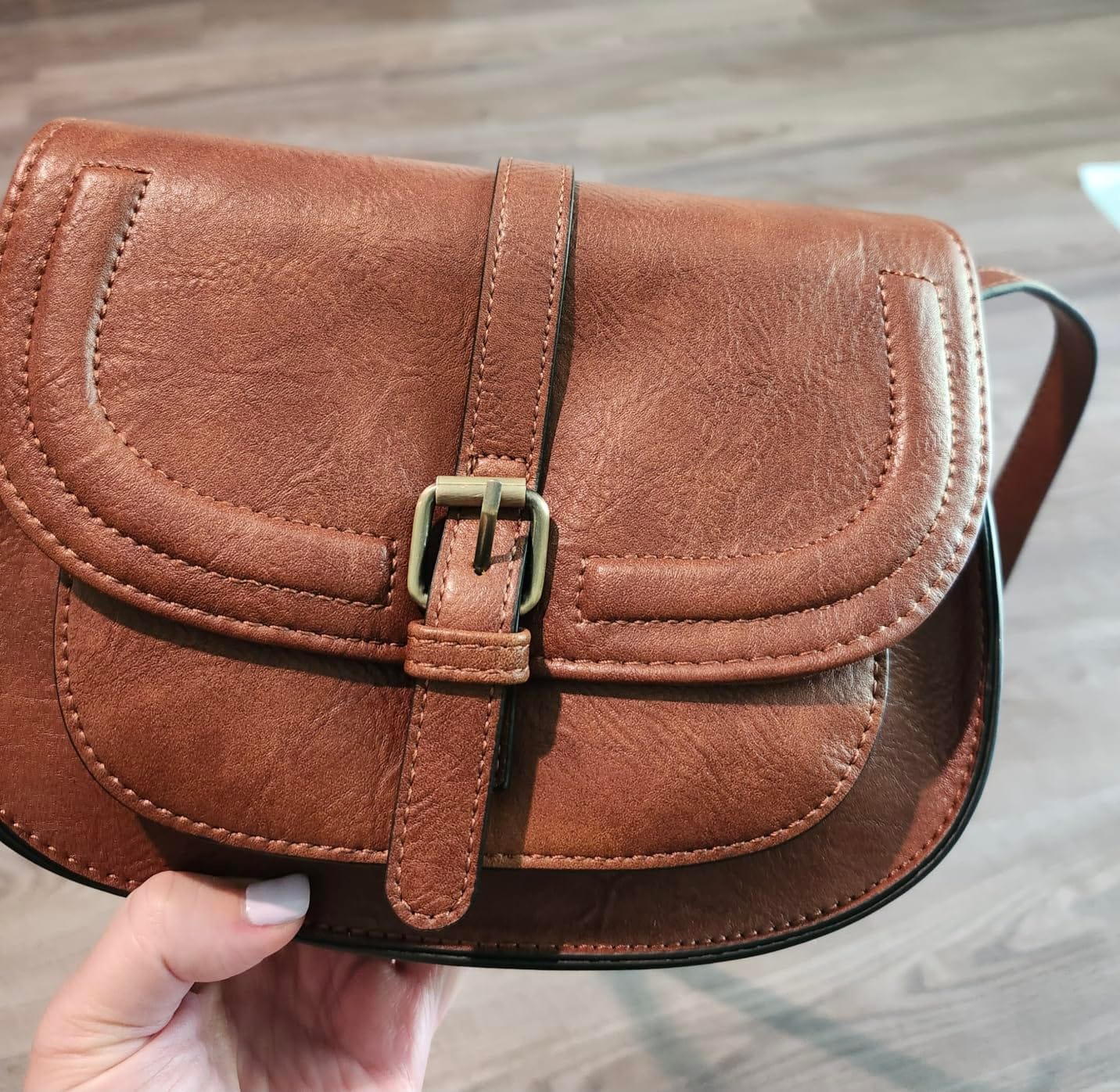 AFKOMST Crossbody Bags for Women,Small Saddle Purse and Boho Cross Body Handbags,Vegan Leather customer photo 1