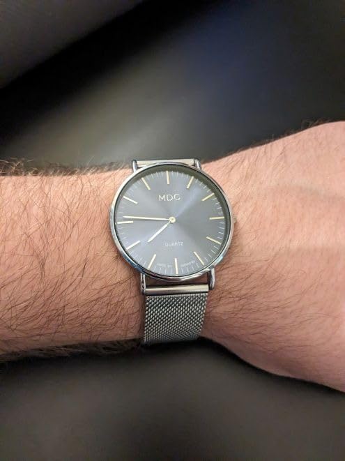 Infantry MDC Mens Minimalist Dress Watch, Ultra Thin, Leather Band customer photo 2