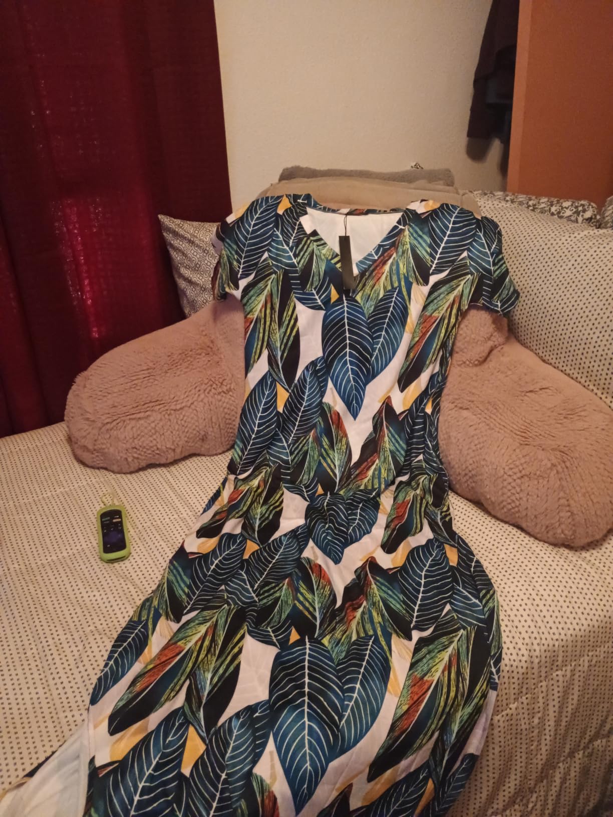 Arolina Women Summer Maxi Dress Short Sleeve V Neck Casual Loose Long Split Dresses Beach Vacation Sundress with Pockets customer photo 1
