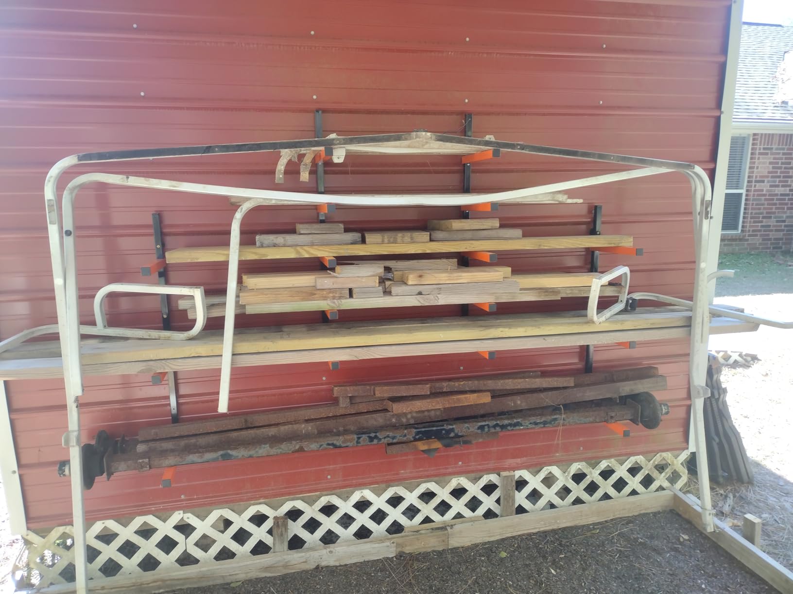 ECOTRIC Lumber Rack Wall Mount Wood Organizer Lumber Organizer - Heavy Duty customer photo 2