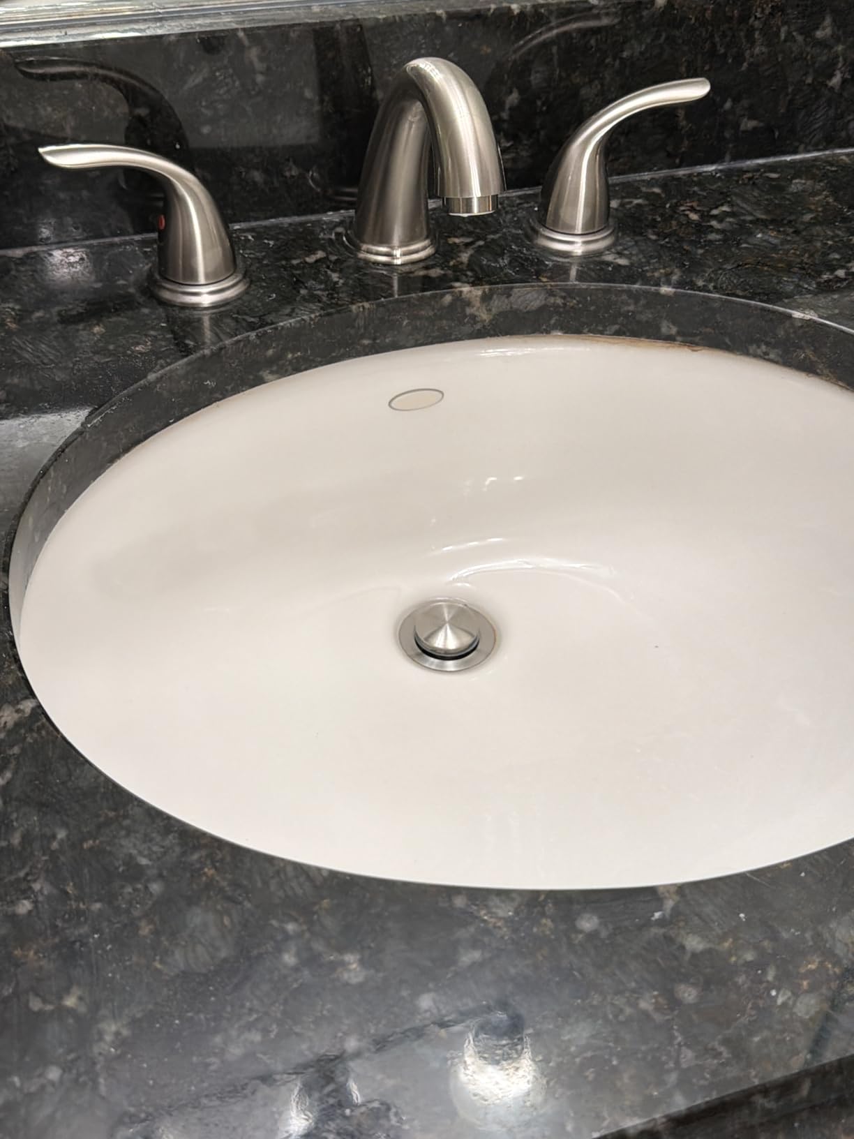 Phiestina 8 Inch 2 Handles 3 Holes Deck Mount Brushed Nickel Widespread Bathroom Faucet, with Pop Up Drain, WF008-5-BN customer photo 1