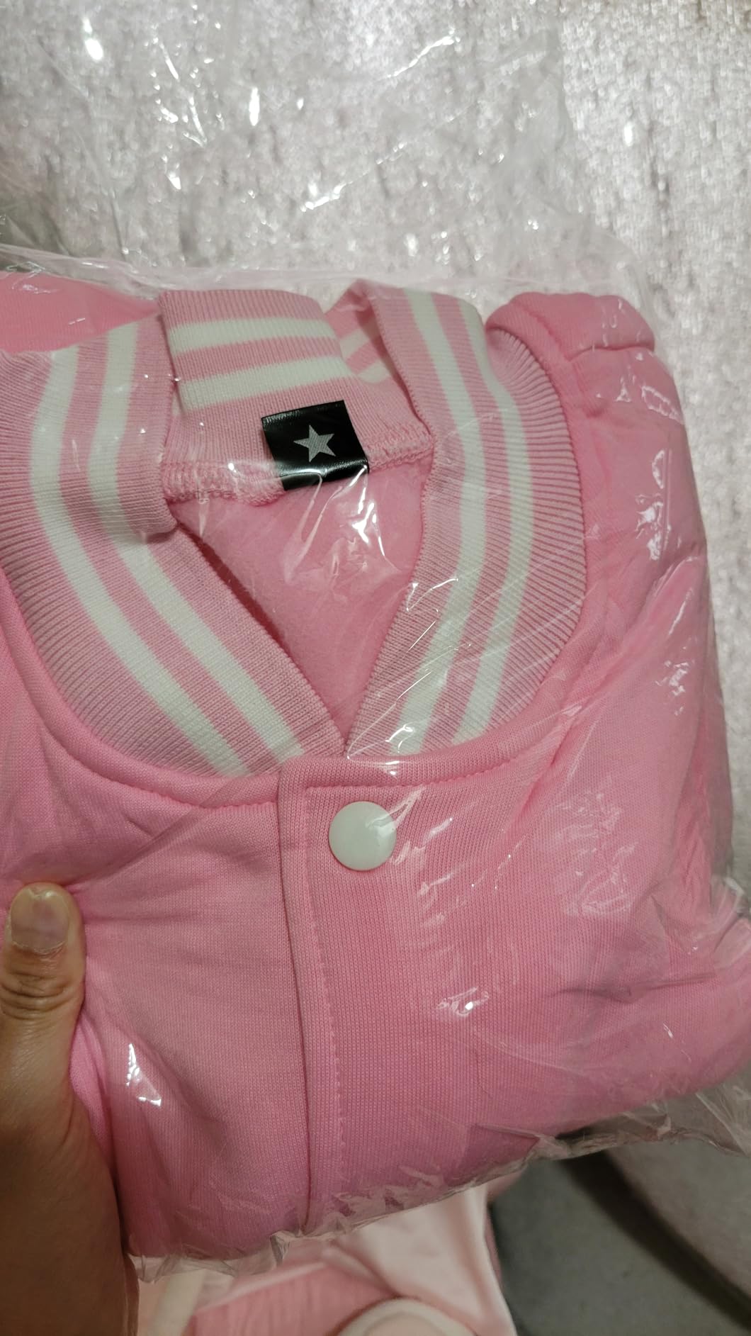 babyhealthy Men's Women's Varsity Baseball Jacket Casual Letterman Bomber Jacket Windbreaker Lightweight Jacket Coat customer photo 2