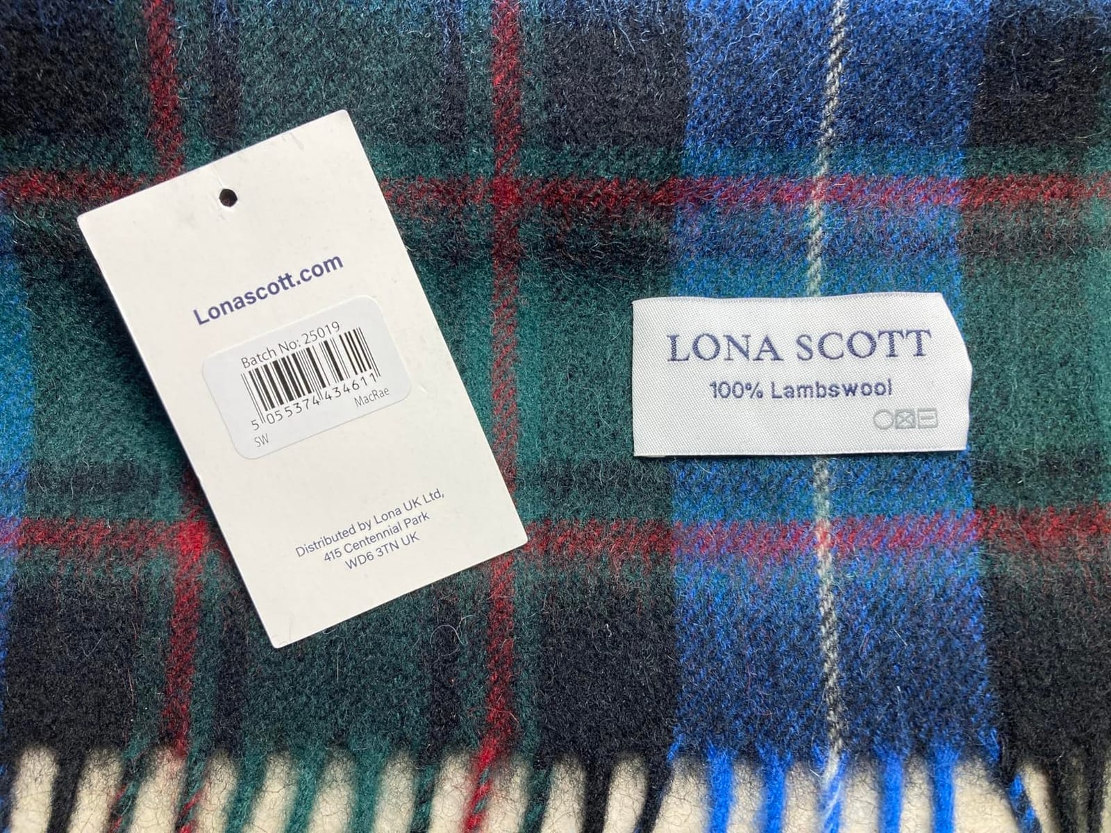 Oxfords Cashmere 100% Lambswool Tartan Plaid Scarf customer photo 2