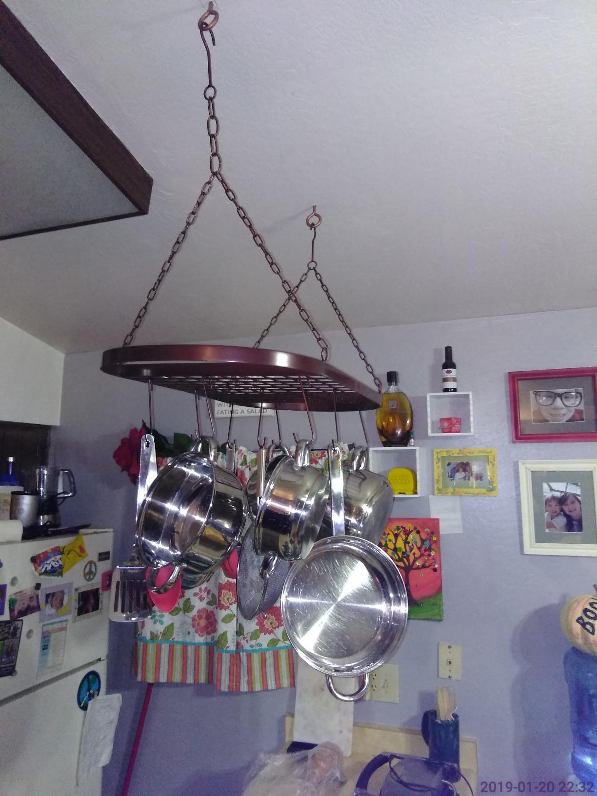 Sorbus Hanging Pot Rack, Ceiling-Mount Kitchen Organizer (Chrome) customer photo 1