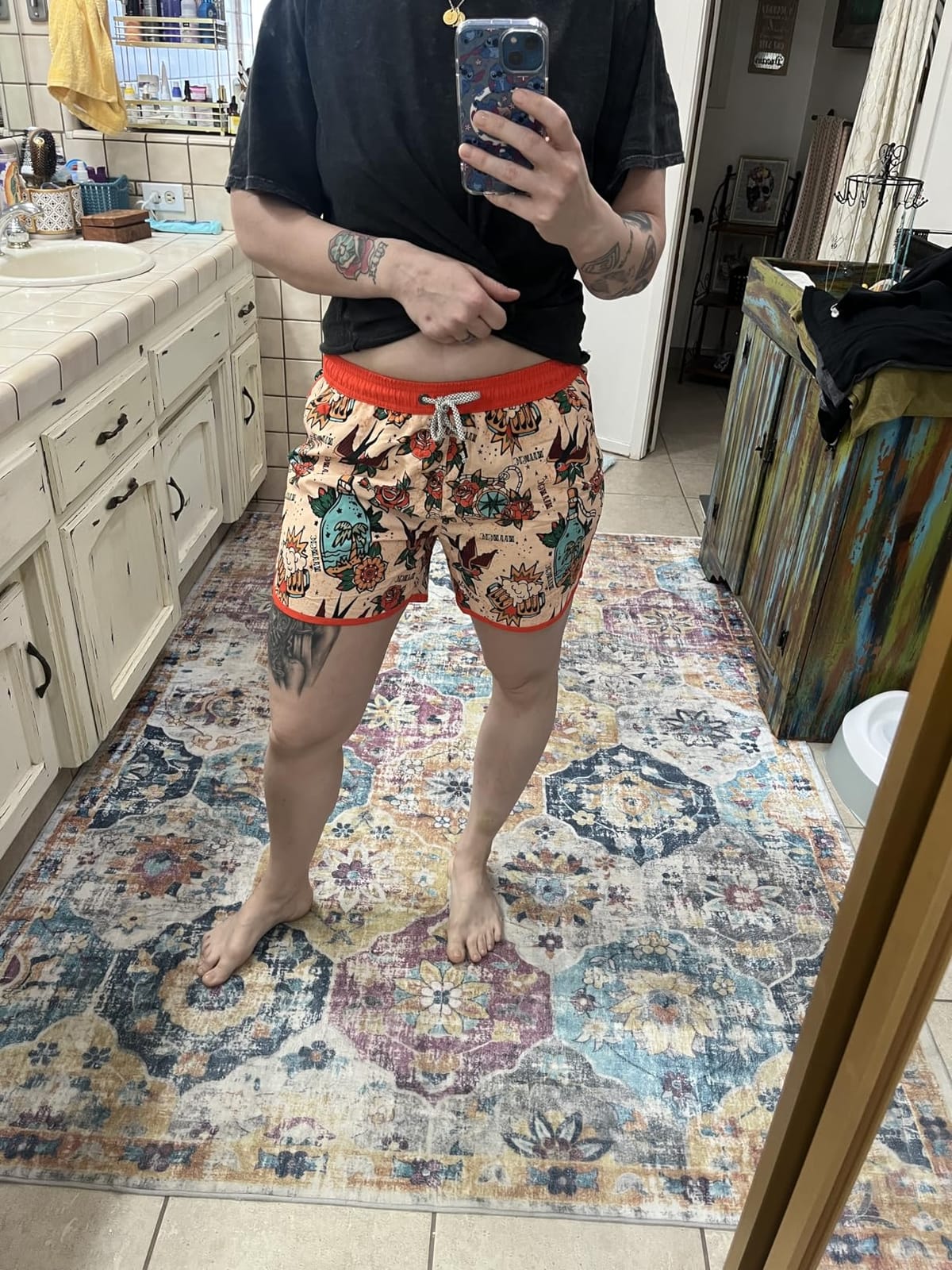 maamgic Mens Boys Short 80s 90s Vintage Swim Trunks with Mesh Lining Quick Dry Swim Suits Board Shorts customer photo 2