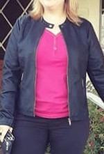 Sebby Collection Women's Faux Leather Jacket with Moto Details and Front Zip Pockets customer photo 2