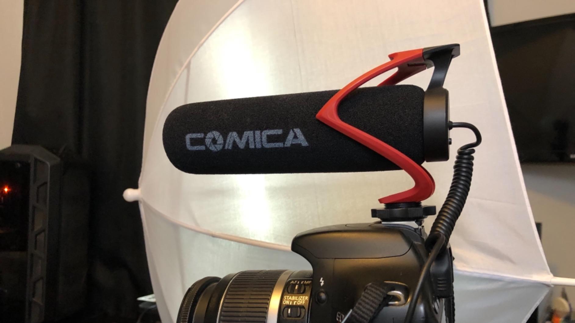 COMICA CVM-V30 LITE Video Microphone,Super-Cardioid Condenser On-Camera Shotgun Microphone for Canon Nikon Sony Panasonic DSLR Cameras,Mic for iPhone Android Smartphone with 3.5mm Jack(Red) customer photo 2