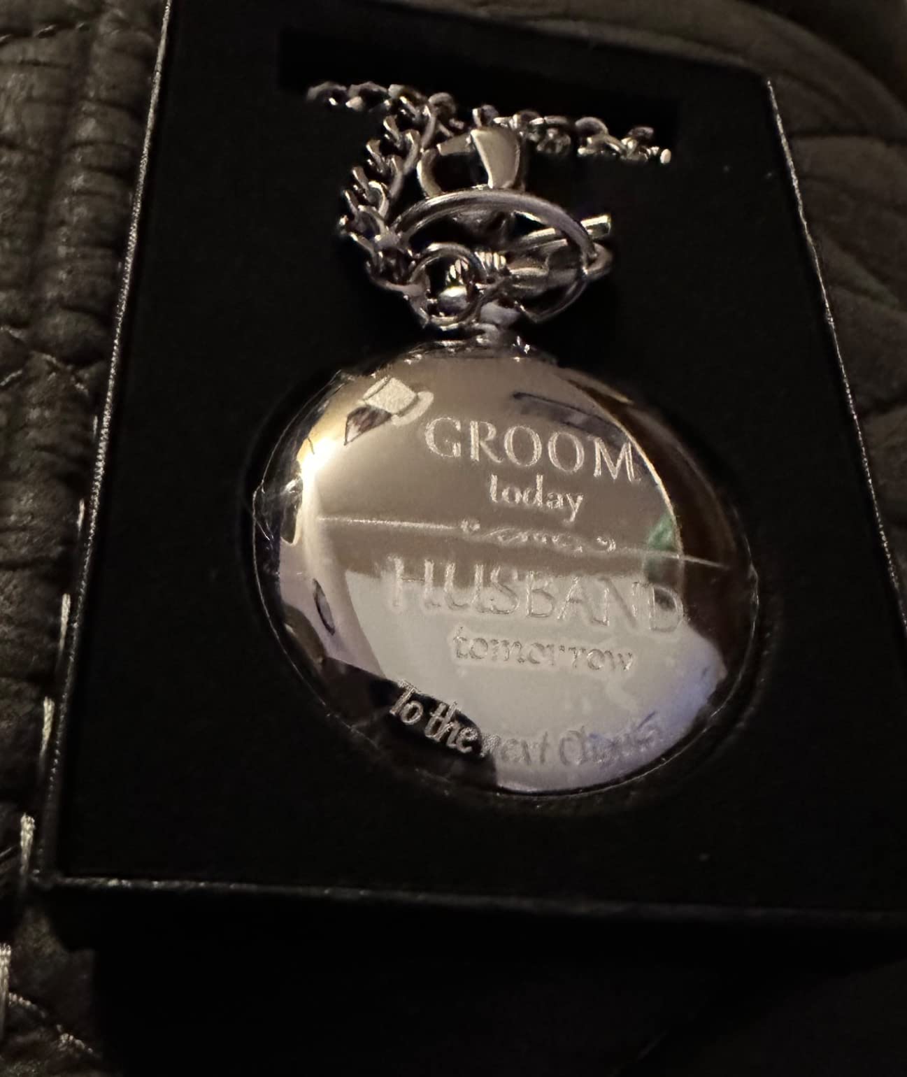 FJ FREDERICK JAMES Wedding Pocket Watches for Groomsman, Best Man, Groom, Father of The Bride & Groom I Silver Engraved I Complete Their Wedding Attire customer photo 1