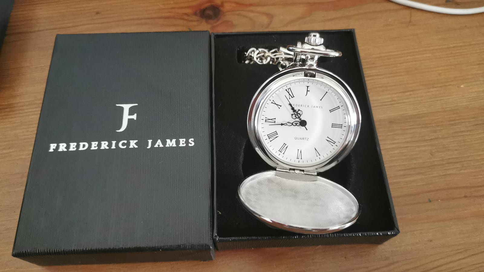 FJ FREDERICK JAMES Wedding Pocket Watches for Groomsman, Best Man, Groom, Father of The Bride & Groom I Silver Engraved I Complete Their Wedding Attire customer photo 2
