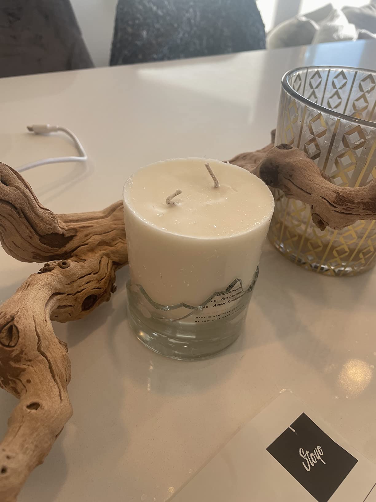 Brooklyn Candle Studio Santorini Classic 2 Wick Candle - Luxury Scented Candle, Vegan Soy Wax, Hand Poured in The USA, 70 Hour Slow Burn Time - 13oz customer photo 2