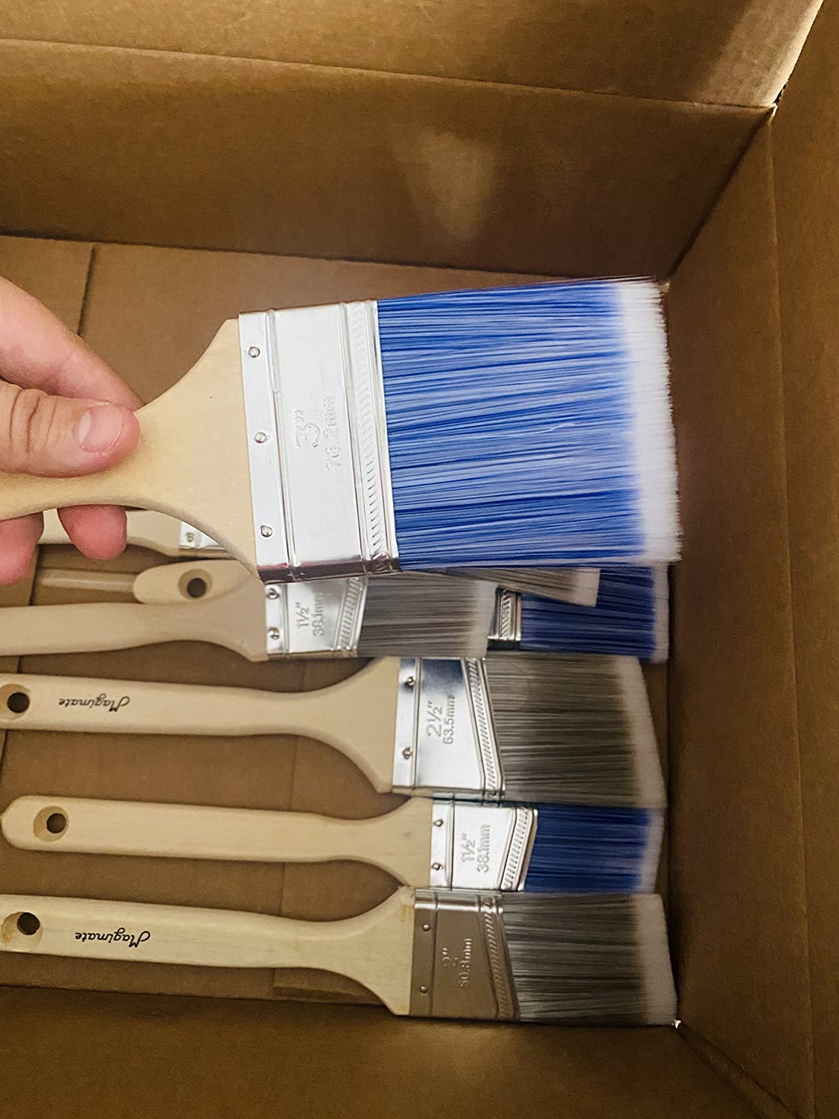 Bates 4 Pack Professional Paint Brush Set - Treated Wood Handle, Small & Stain Brushes customer photo 1