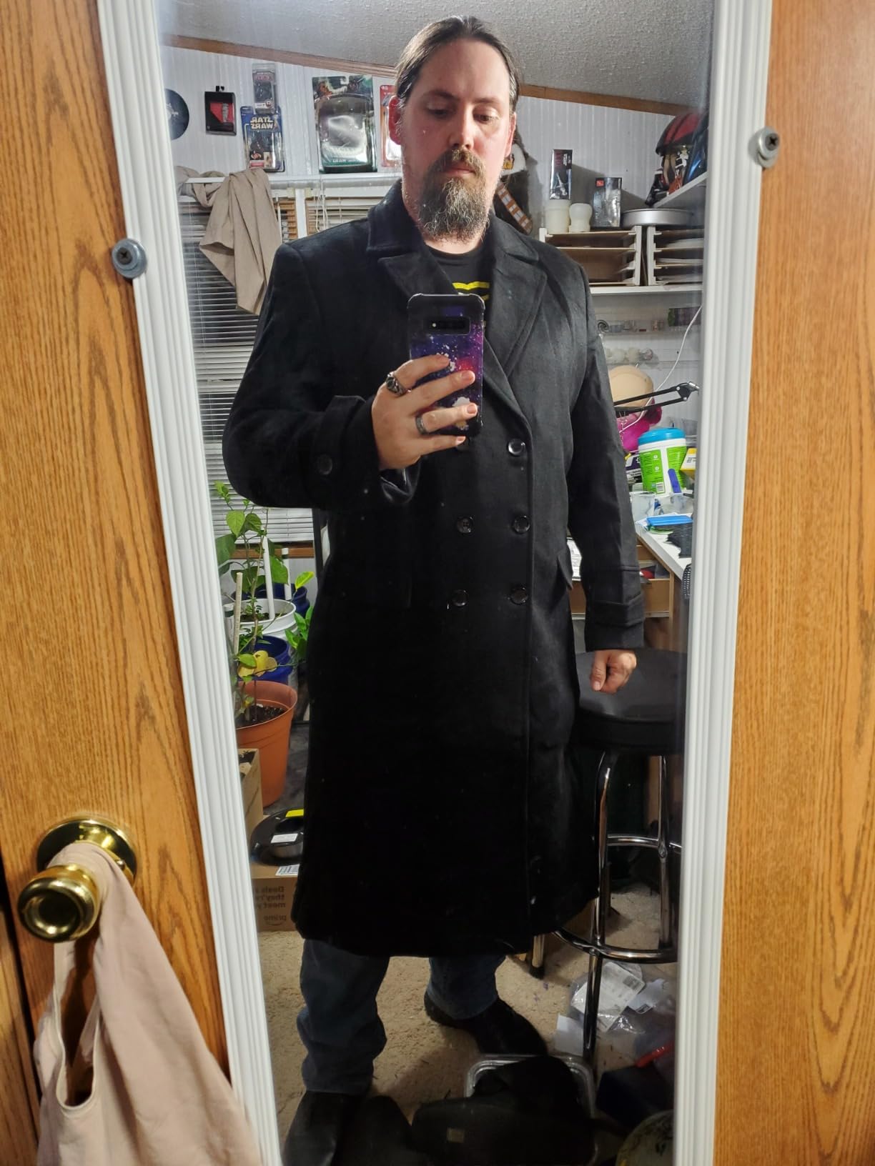 APTRO Men's Luxury Full Length Trench Coat Long Wool Overcoat Winter Windbreaker customer photo 2
