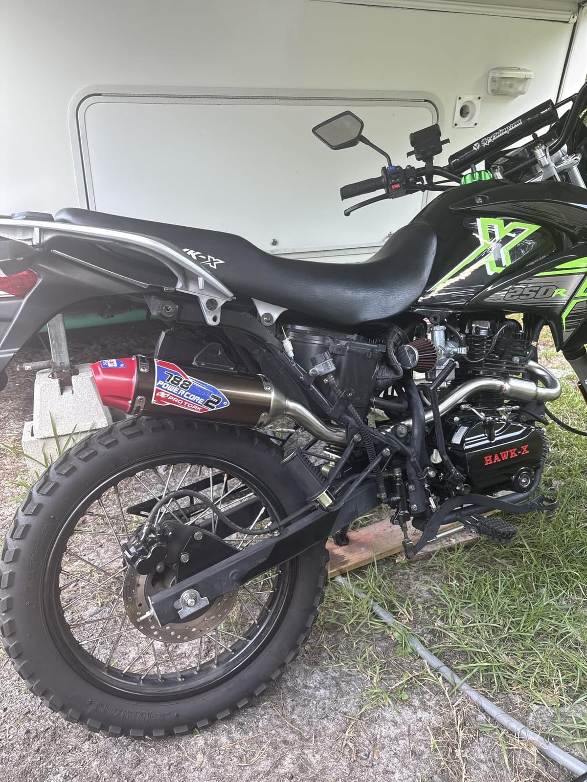 JFG RACING Dirt Bike Slip On Exhaust for CRF150F/CRF230F/HAWK 250,Red customer photo 1