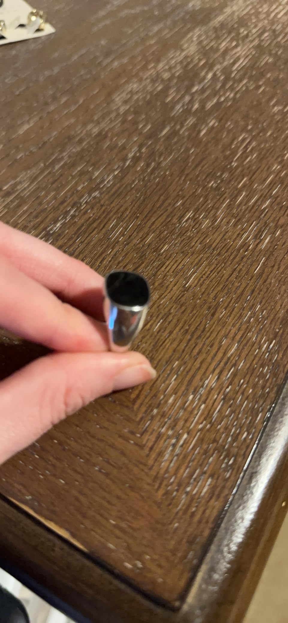 Stainless Steel Classic Simple Plain Black Enamel Signet Pinky Ring Size 4-16 customer photo 2