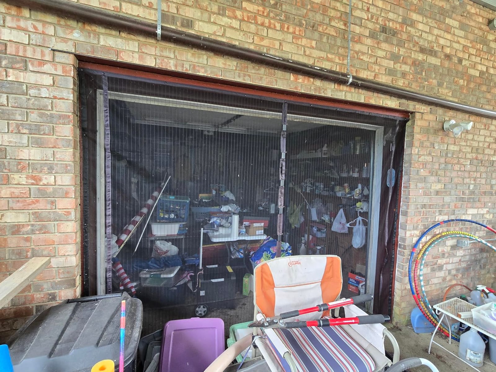 Magic Mesh Garage Door Screen, Black | Magnetic Closure, Breezy Net, Mosquito & Bug Screen for Standard 2 Door Garage, Kid & Pet Friendly | Size 109