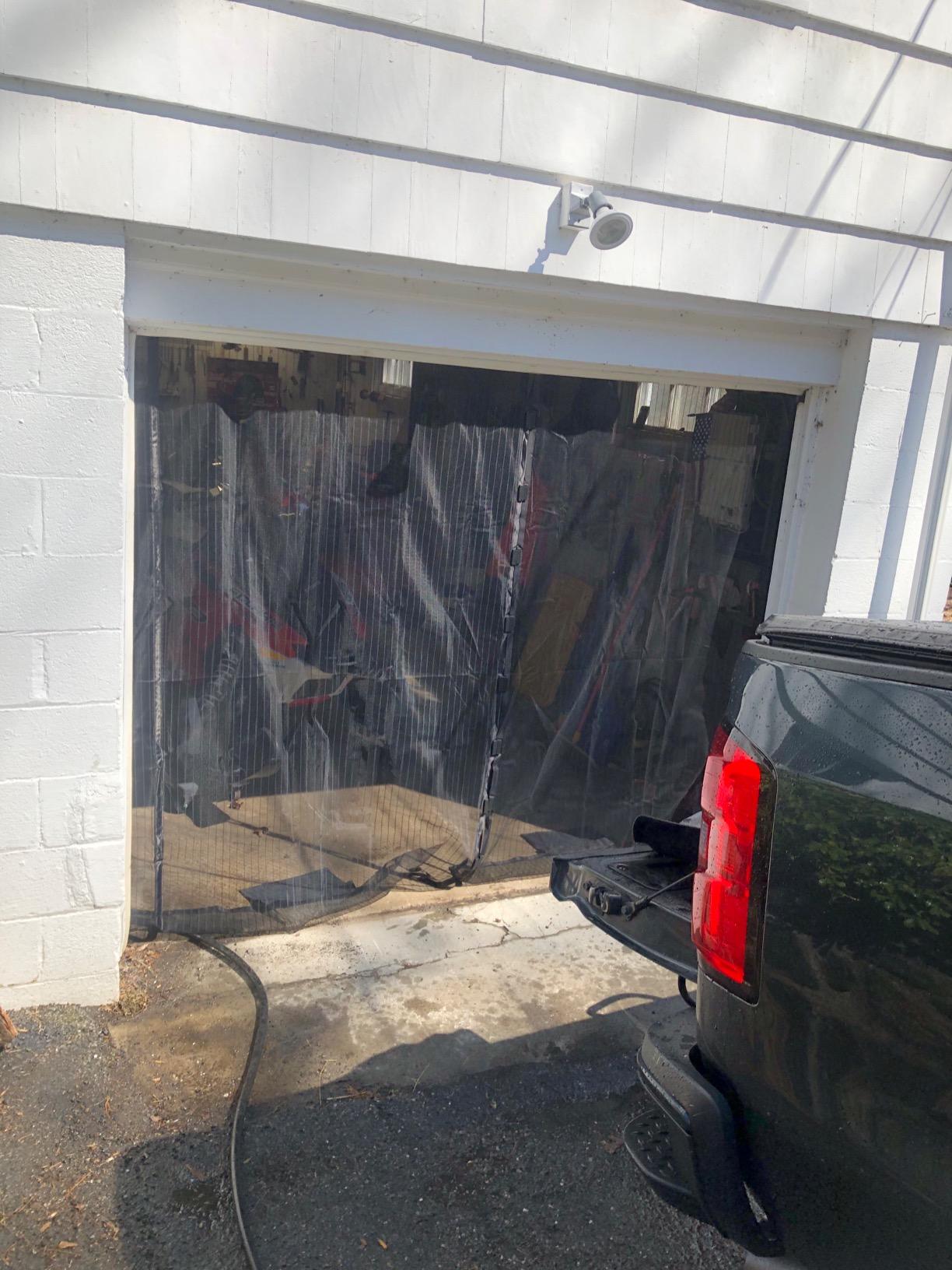 Magic Mesh Garage Door Screen, Black | Magnetic Closure, Breezy Net, Mosquito & Bug Screen for Standard 2 Door Garage, Kid & Pet Friendly | Size 109
