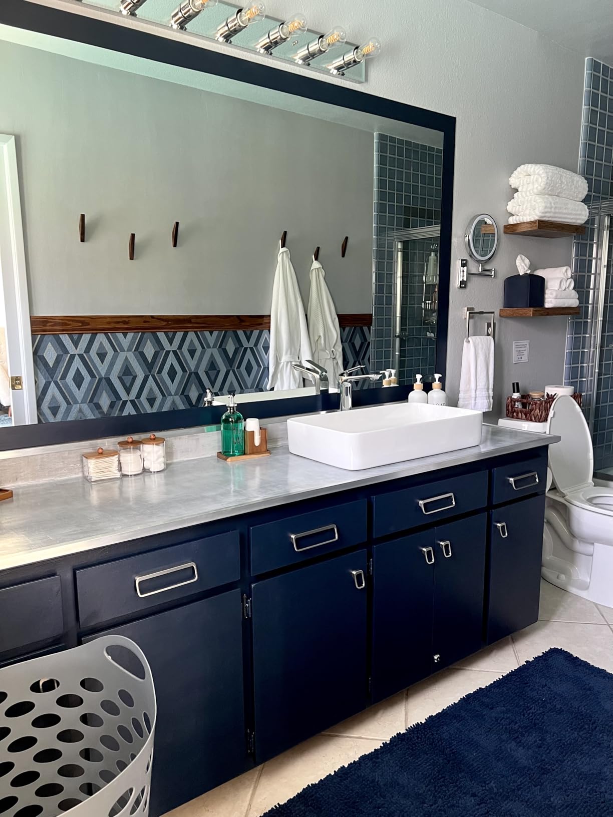 Sarlai 24 Vessel Sink Rectangle - 24 x 14 Inch Bathroom Sink Modern Large Rectangular Above Counter White Porcelain Ceramic Bathroom Vessel Vanity Sink Art Basin customer photo 2