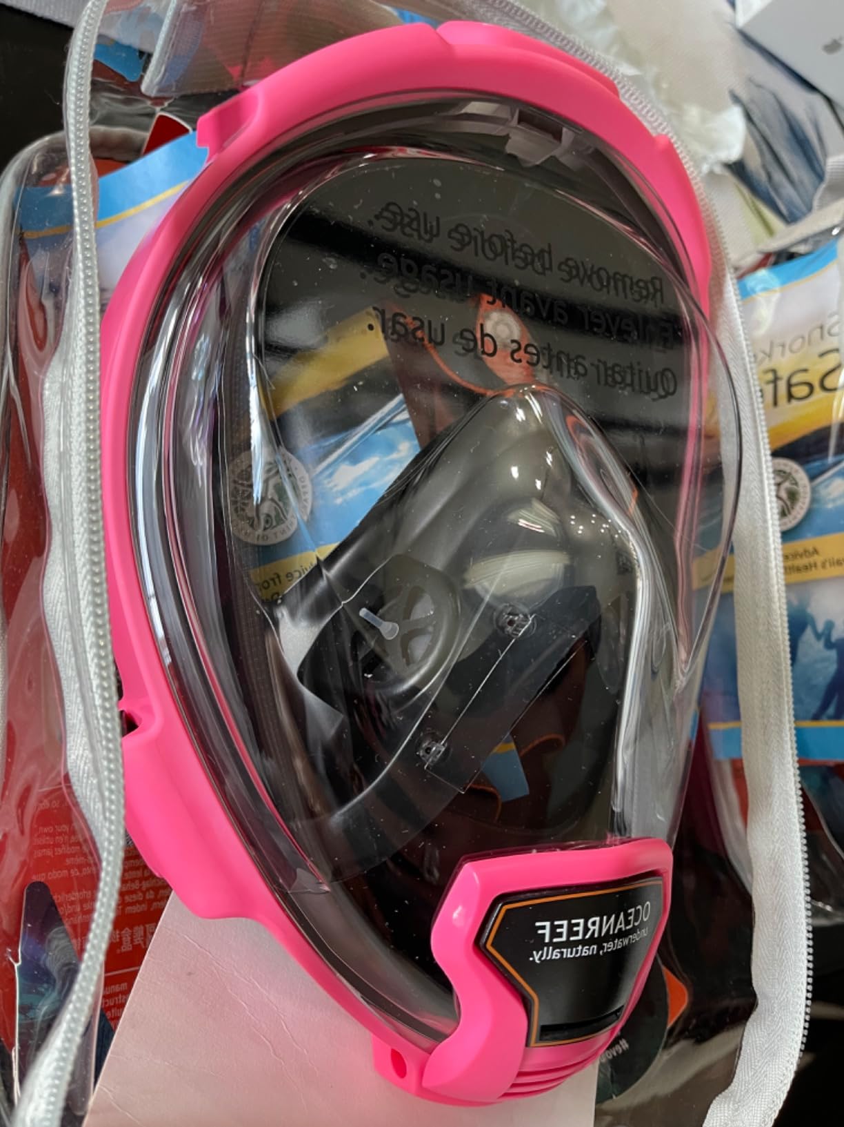 OCEAN REEF - Aria QR + Quick Release Snorkeling Mask - Full Face Snorkeling Mask - 180 Degree Underwater Vision - 8 Colours and 4 Sizes customer photo 2