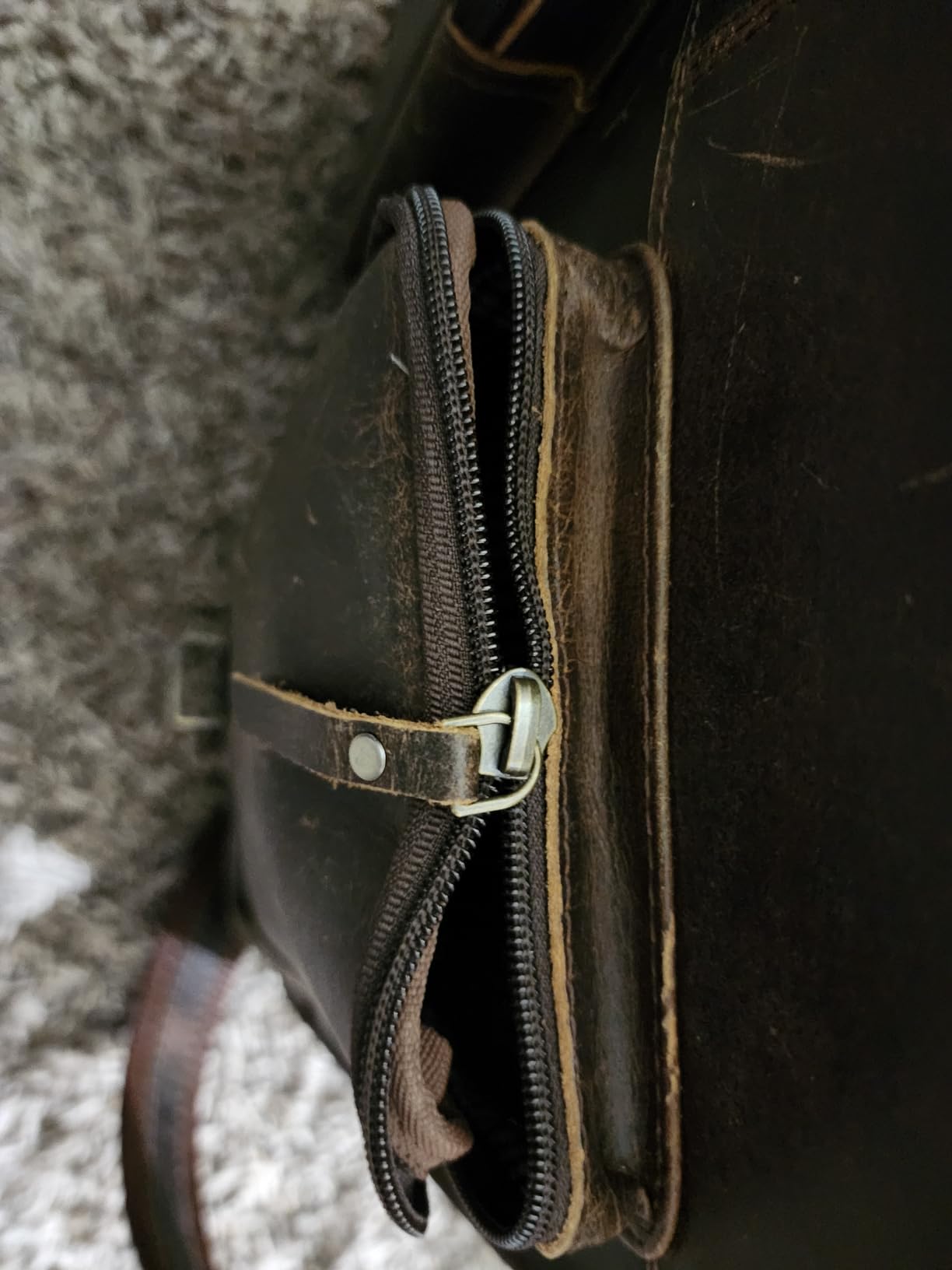 cuero Retro Brown Laptop Messenger Bag Office Briefcase Crossbody Travel Bag For Men And Women Bag Office Laptop Bag customer photo 2