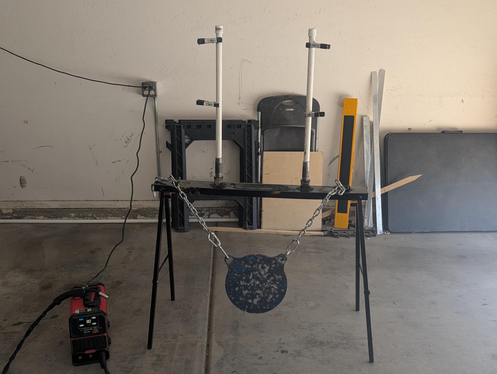 Forup Portable Folding Sawhorse, Heavy Duty Twin Pack, 275 lb Weight Capacity Each 2 Pack (Yellow) customer photo 1