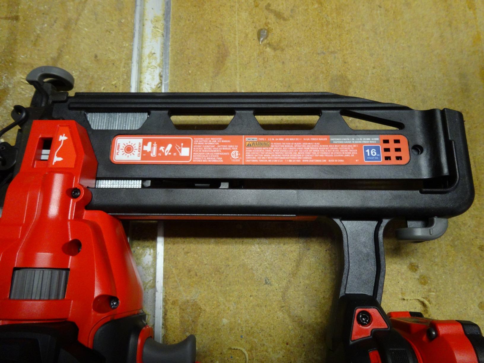 CRAFTSMAN V20 Cordless Finish Nailer Kit, Nail Gun, 16GA, 2-1/2 Nails, Battery and Charger Included (CMCN616C1) customer photo 1