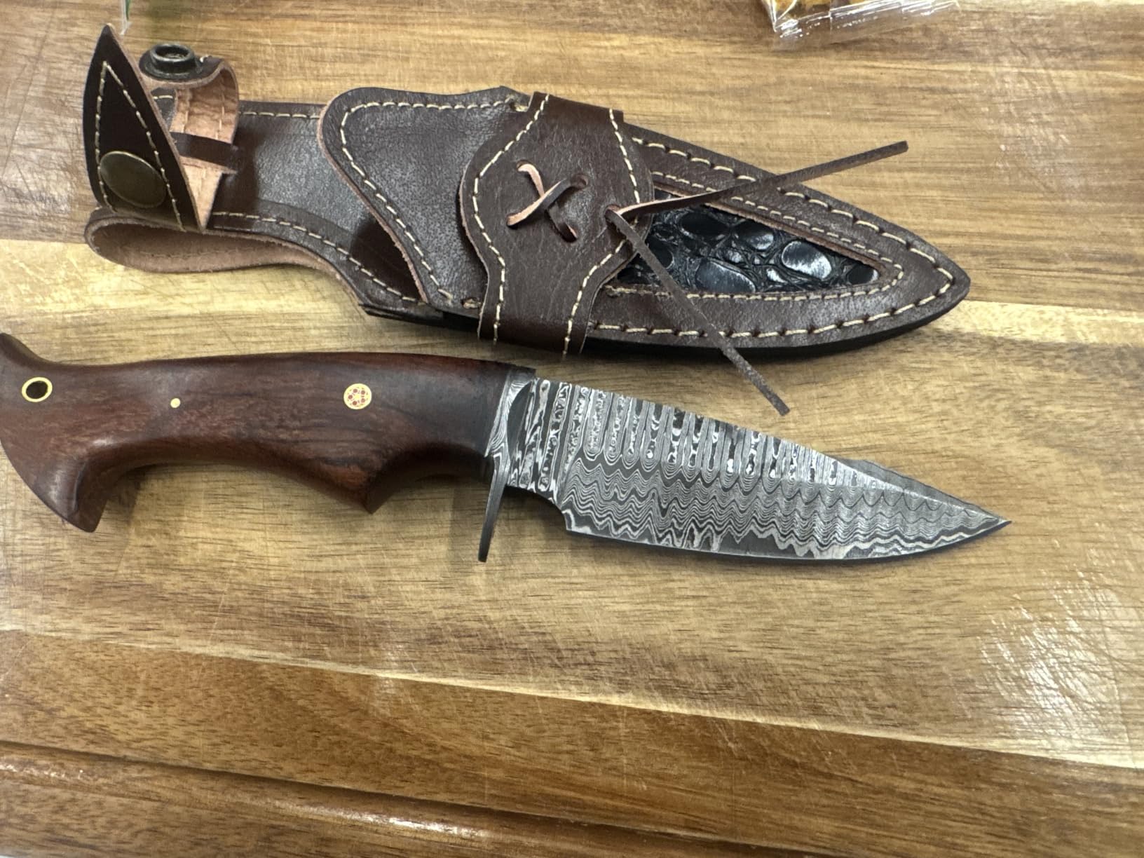 Hunting Damascus Knife Fixed Blade 10