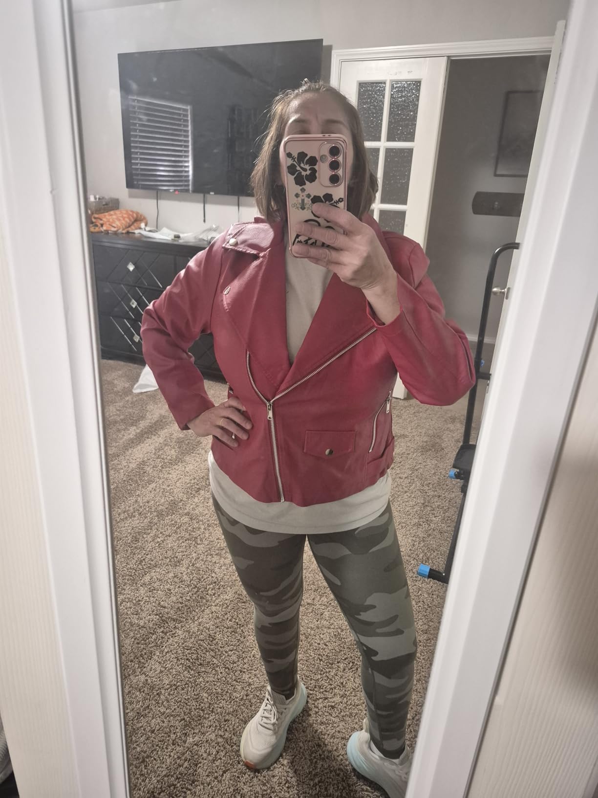 Olivia Miller Women's Faux Leather Moto Jacket customer photo 1
