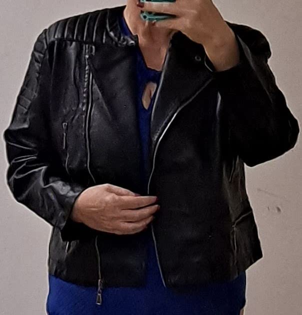 Olivia Miller Women's Faux Leather Moto Jacket customer photo 2