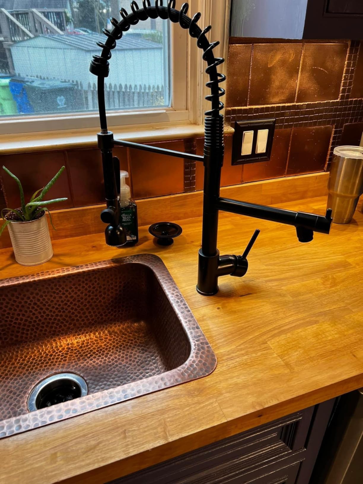 Monarch Abode Kitchen & Bar Sink – 17-inch Highball Dual Mount Drop in Kitchen Sink, Hand Hammered Pure Copper Sinks, Drop in Bar Sinks or Undermount, Deep Single Rectangular Bowl customer photo 1