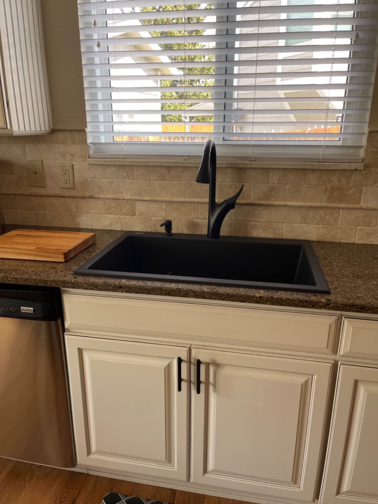 Ruvati 33x22-in Midnight Black epiGranite Drop-in Sink - RVG1080BK customer photo 1