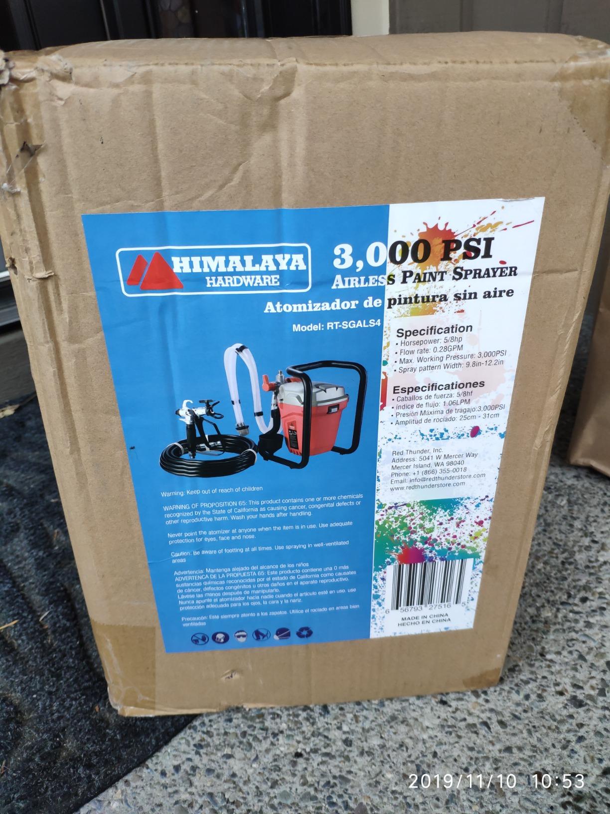 Himalaya High Pressure Airless Paint Sprayer - 3000PSI, 5/8HP, 650W Power Painter, Ideal for Home Interior, Exterior, Commercial Use, DIY Handyman-Professional Contractor Grade Spray Paint Machine customer photo 1