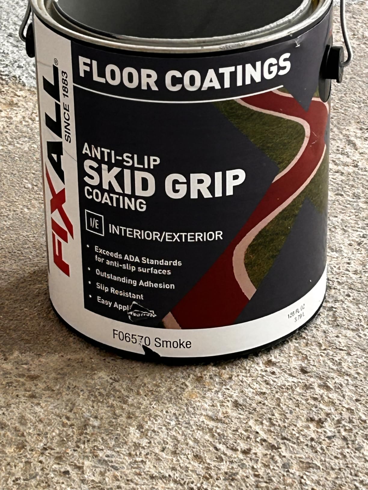 FIXALL Skid Grip Anti-Slip Coating, 1 Gallon, Slate, Exceeds ADA Standards, Ideal for Safety Areas, Slip-Resistant Pavement, Cement & Concrete Paint customer photo 2