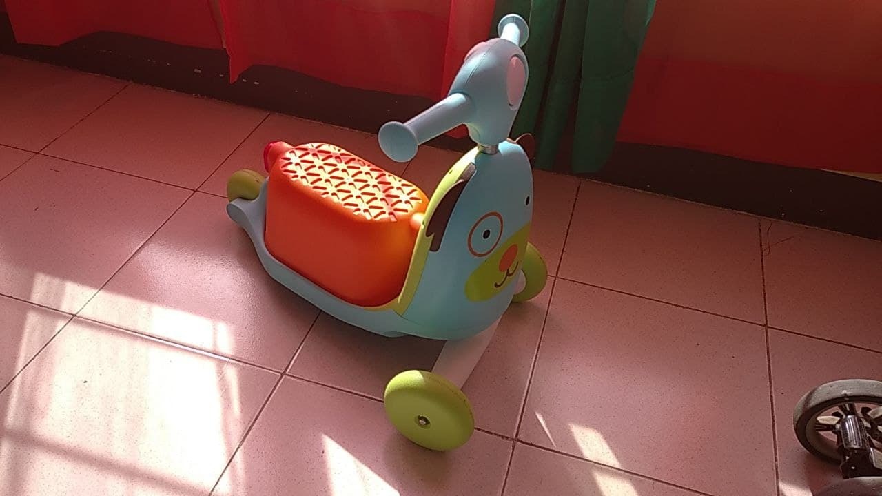 Skip Hop Kids 3-in-1 Baby Activity Push Walker & Ride On Scooter Toy, Unicorn customer photo 2