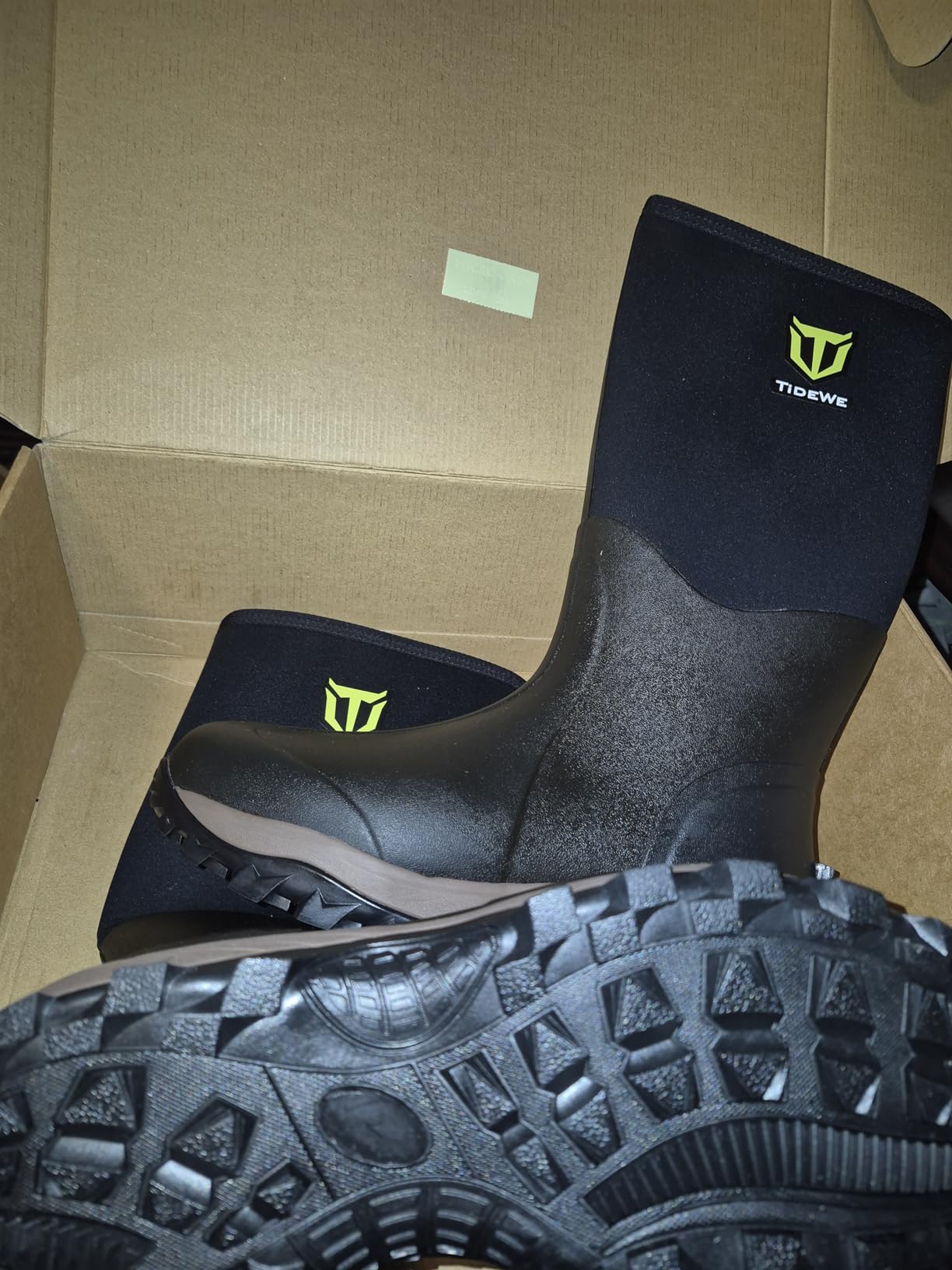 TIDEWE Rubber Neoprene Boots for Men and Women, Waterproof Rain Boot customer photo 1